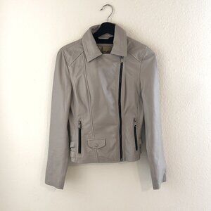 Wilson's Leather light gray moto jacket